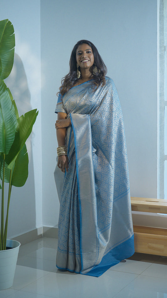 Cobalt Blue Kubera Pattu