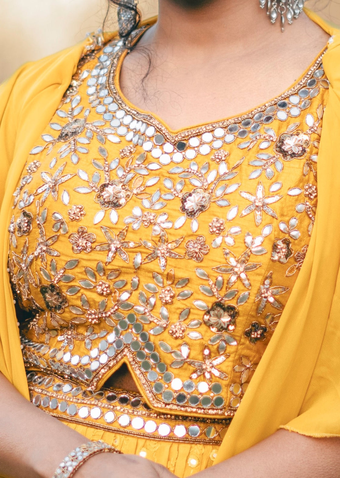 Yellow Gold Mirror Blouse