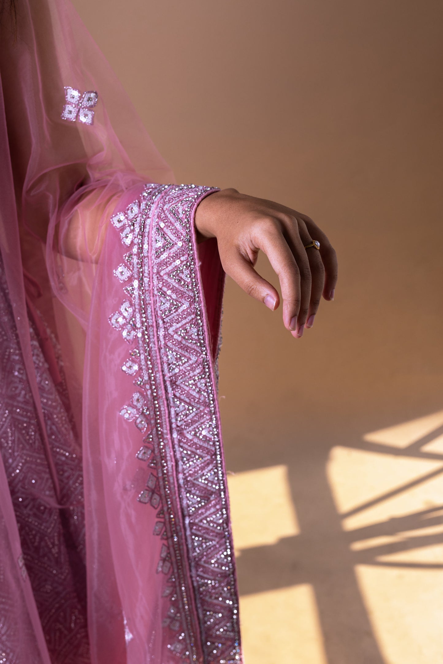 Pink Mirror Lehenga skirt