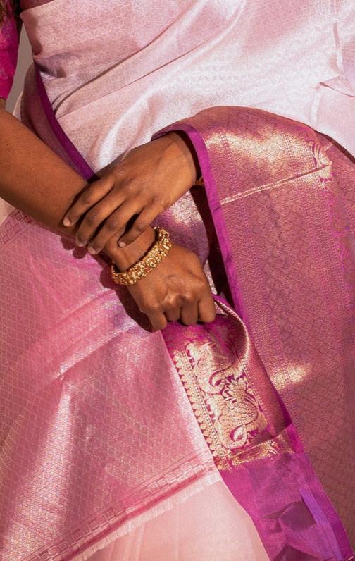 Purple Pink Muslin Pattu